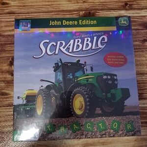 John Deere Edition Scrabble Game - Fundex Games Hasbro Bonus Words NEW Sealed